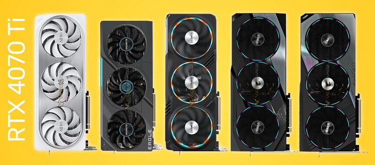 Видеокарты Gigabyte GeForce RTX 4070 Ti в исполнениях Aero, Eagle, Gaming и Aorus показались на изображениях