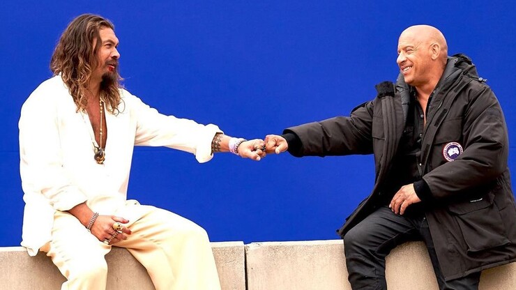 Пропаганда гетеросексуализма! Вин Дизель и Джейсон Момоа на съёмках  «Форсажа 10» (фото)