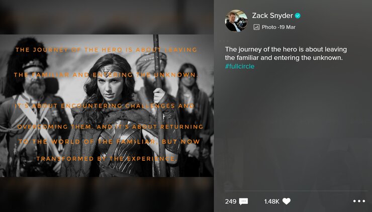 Чудо-женщина на свежем архивном фото Зака Снайдера зовёт на поиски приключений (фото)