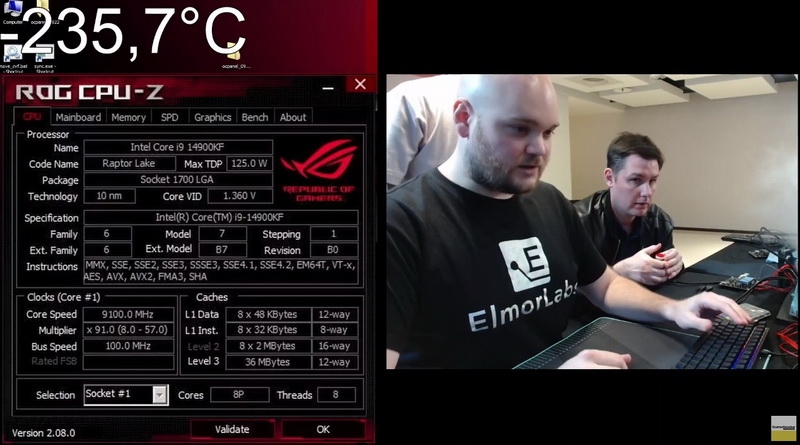 Intel Core i9-14900K разогнали до 9,1 ГГц — это абсолютный рекорд частоты процессора